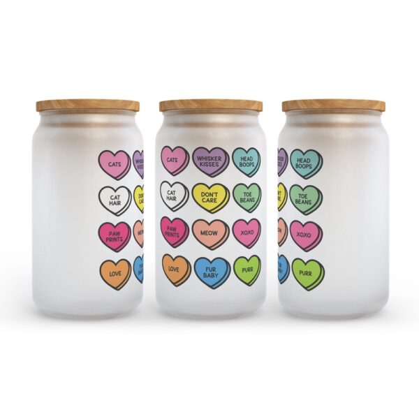 Frosted Glass Can, Valentine Gift, Anti Valentine’s Day Conversation Hearts Frosted Glass Can Tumbler