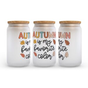 Frosted Glass Can Valentine Gift Autumn Is My Favorite Color Fall Frosted Glass Can Tumbler 2 jk5nre.jpg