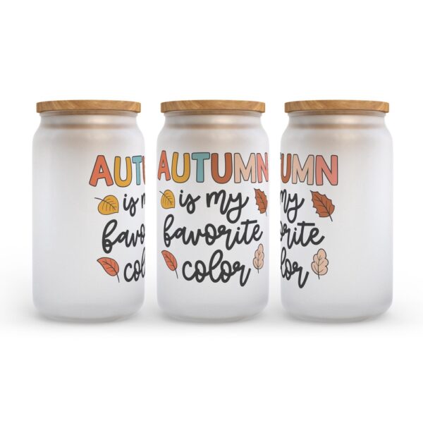 Frosted Glass Can, Valentine Gift, Autumn Is My Favorite Color Fall Frosted Glass Can Tumbler