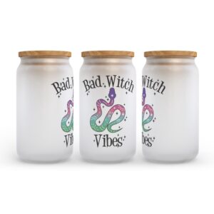 Frosted Glass Can Valentine Gift Bad Witch Vibes Halloween Frosted Glass Can Tumbler 2 qrgcmf.jpg