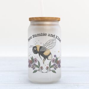 Frosted Glass Can, Valentine Gift, Be Bumble…