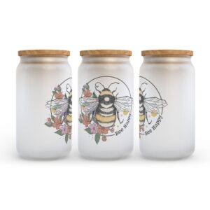 Frosted Glass Can Valentine Gift Bee Happy Frosted Glass Can Tumbler 2 ruo0xc.jpg