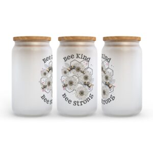 Frosted Glass Can Valentine Gift Bee Kind Bee Strong Frosted Glass Can Tumbler 2 ll8g0i.jpg
