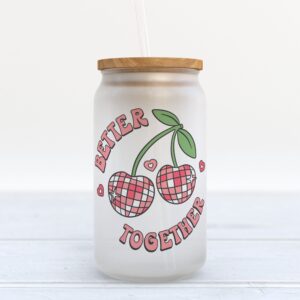 Frosted Glass Can, Valentine Gift, Better Together…