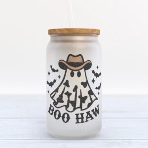 Frosted Glass Can, Valentine Gift, Boo Haw…