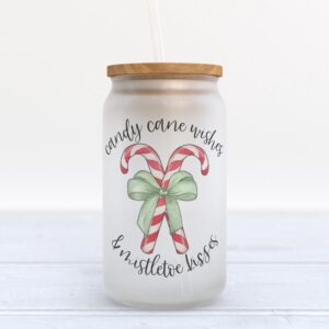 Frosted Glass Can, Valentine Gift, Candy Cane…