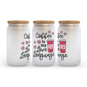 Frosted Glass Can Valentine Gift Coffee is My Love Language Frosted Glass Can Tumbler 2 robrr5.jpg
