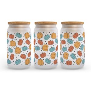 Frosted Glass Can Valentine Gift Colorful Pumpkins Fall Frosted Glass Can Tumbler 2 dticha.jpg