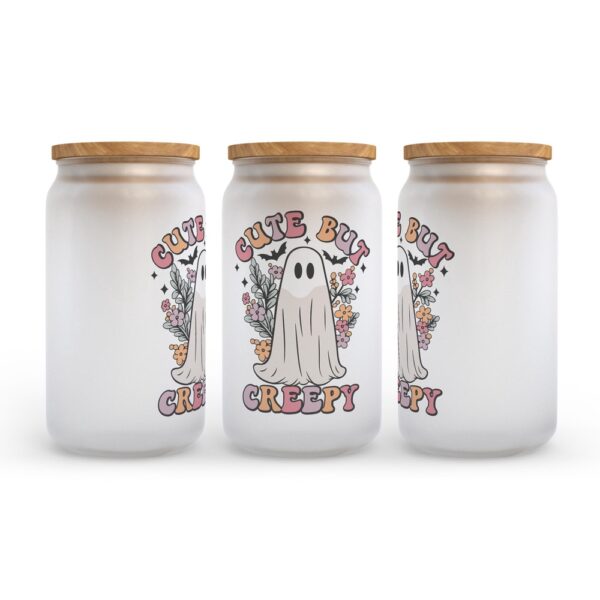 Frosted Glass Can, Valentine Gift, Cute But Creepy Halloween Frosted Glass Can Tumbler