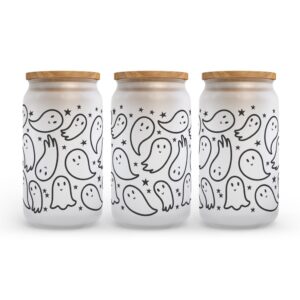 Frosted Glass Can Valentine Gift Cute Ghosts Halloween Frosted Glass Can Tumbler 2 pprou7.jpg
