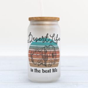 Frosted Glass Can, Valentine Gift, Desert Life…