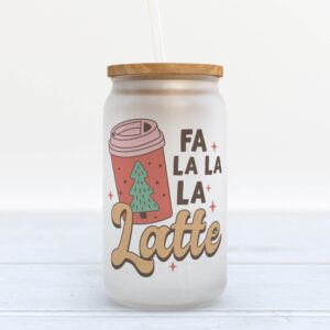 Frosted Glass Can Valentine Gift Fa La La La Latte Christmas Frosted Glass Can Tumbler 1 vjwlsa.jpg