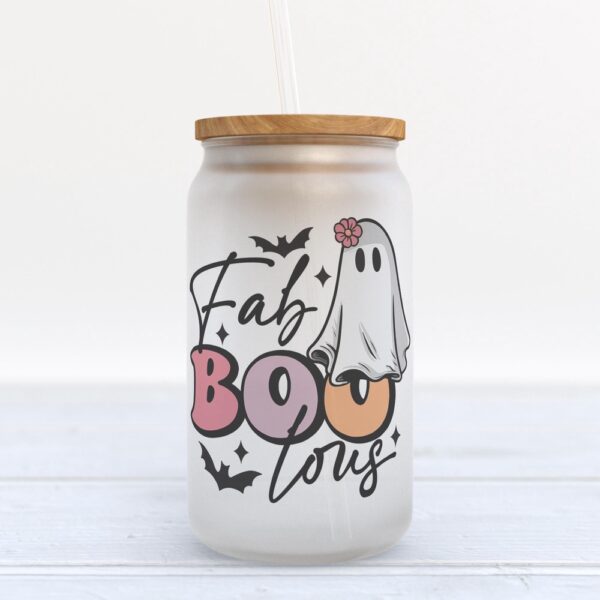 Frosted Glass Can, Valentine Gift, Fab Boo Lous Halloween Frosted Glass Can Tumbler