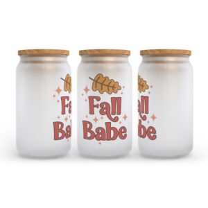 Frosted Glass Can Valentine Gift Fall Babe Frosted Glass Can Tumbler 2 tcitjd.jpg