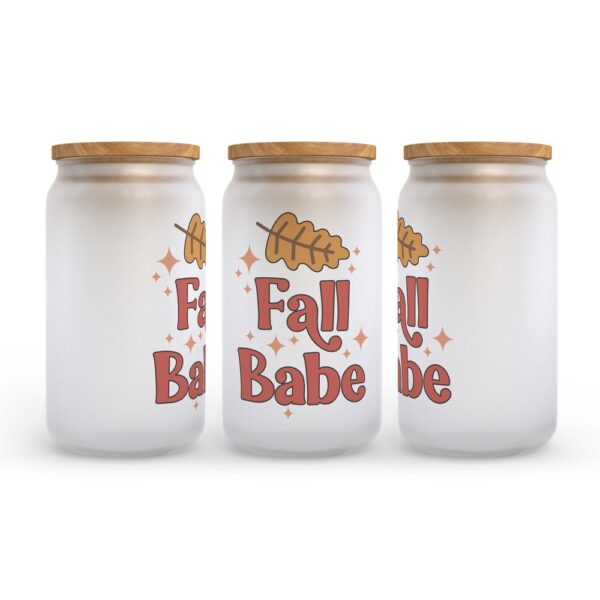 Frosted Glass Can, Valentine Gift, Fall Babe Frosted Glass Can Tumbler