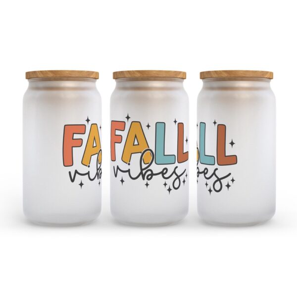 Frosted Glass Can, Valentine Gift, Fall Vibes Frosted Glass Can Tumbler