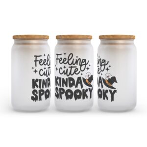 Frosted Glass Can Valentine Gift Feeling Cute Kinda Spooky Halloween Frosted Glass Can Tumbler 2 jhcawn.jpg
