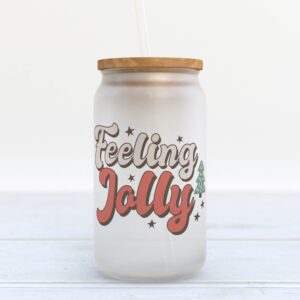 Frosted Glass Can, Valentine Gift, Feeling Jolly…