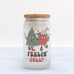 Frosted Glass Can, Valentine Gift, Feeling Jolly…