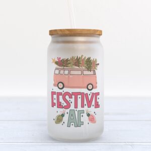 Frosted Glass Can, Valentine Gift, Festive AF…