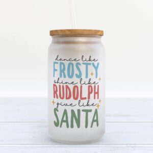 Frosted Glass Can, Valentine Gift, Frosty Rudolph…