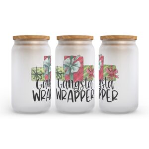Frosted Glass Can Valentine Gift Gangsta Wrapper Christmas Frosted Glass Can Tumbler 2 z88erv.jpg