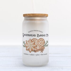 Frosted Glass Can, Valentine Gift, Gingerbread Baking…