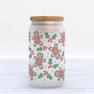 Frosted Glass Can, Valentine Gift, Gingerbread Christmas…