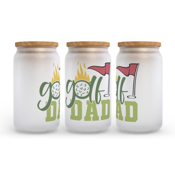 Frosted Glass Can, Valentine Gift, Golf Dad Frosted Glass Can Tumbler