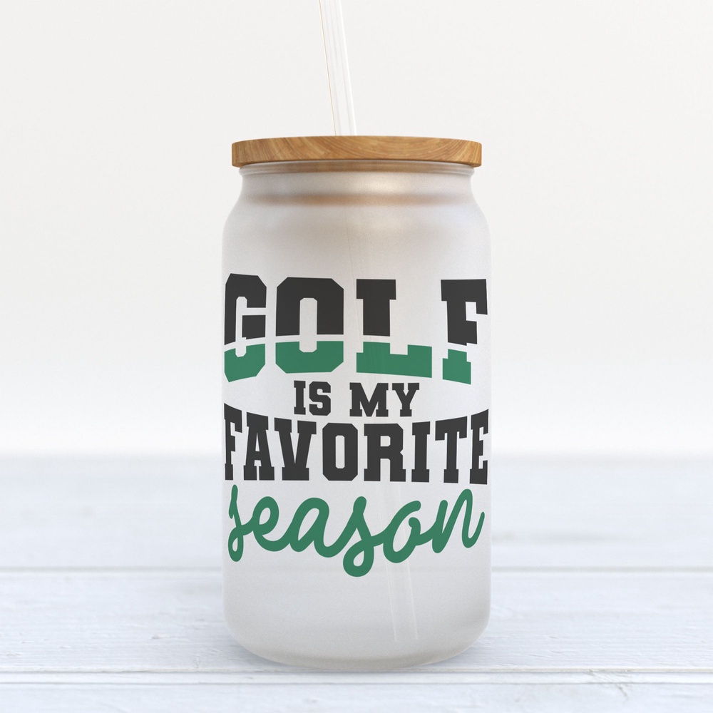 Frosted Glass Can, Valentine Gift, Golf Is My Favorite Season Frosted Glass Can Tumbler Frosted Glass Can, Valentine Gift, Golf Is My Favorite Season Frosted Glass Can Tumbler