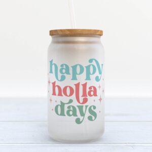 Frosted Glass Can, Valentine Gift, Happy Holla…