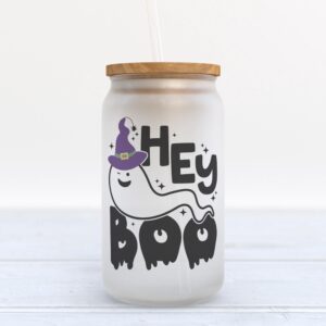 Frosted Glass Can, Valentine Gift, Hey Boo…
