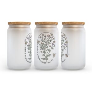 Frosted Glass Can Valentine Gift Home Is Where I Want To Bee Frosted Glass Can Tumbler 2 xqs6ae.jpg