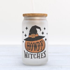 Frosted Glass Can, Valentine Gift, Howdy Witches…