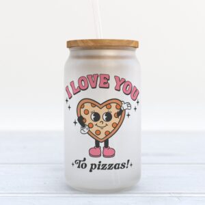 Frosted Glass Can, Valentine Gift, I Love…