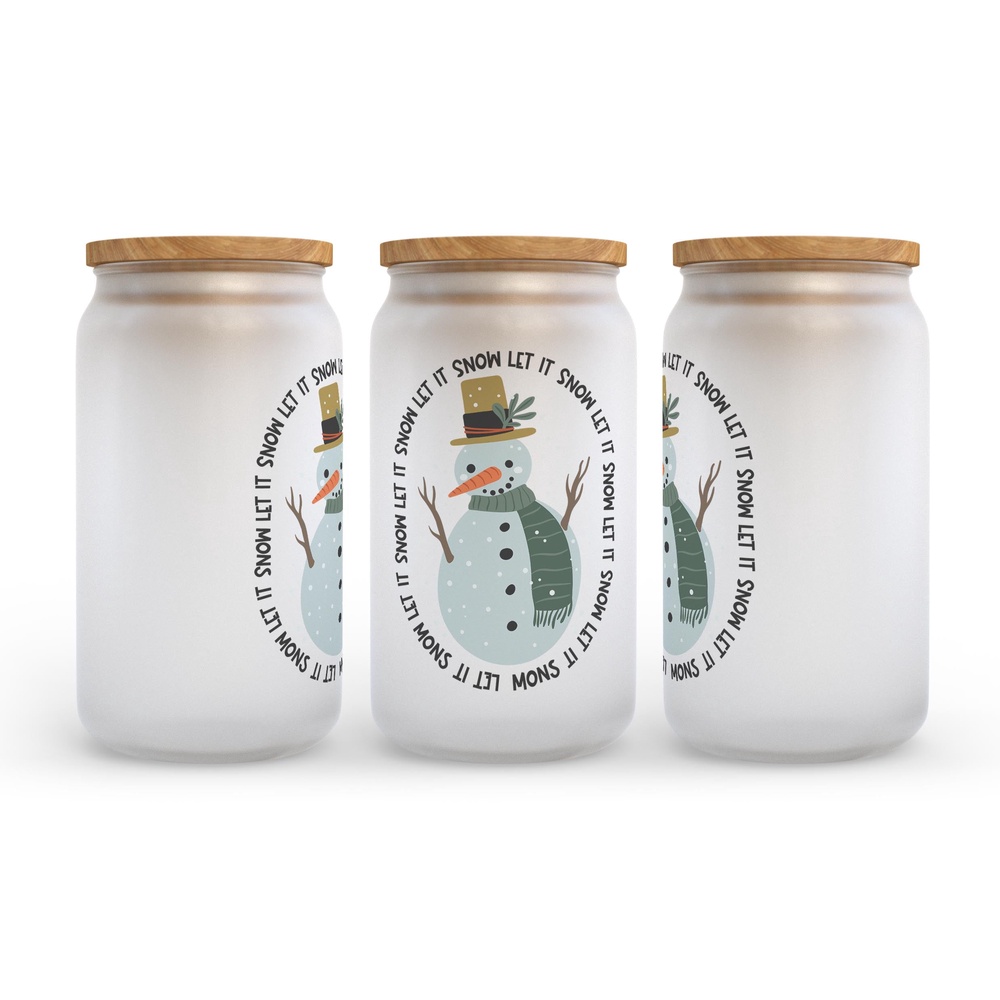 Frosted Glass Can, Valentine Gift, Let It Snow Christmas Frosted Glass Can Tumbler Frosted Glass Can, Valentine Gift, Let It Snow Christmas Frosted Glass Can Tumbler