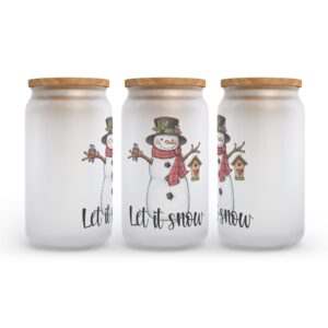 Frosted Glass Can Valentine Gift Let it Snow Snowman Christmas Frosted Glass Can Tumbler 2 ydeet1.jpg