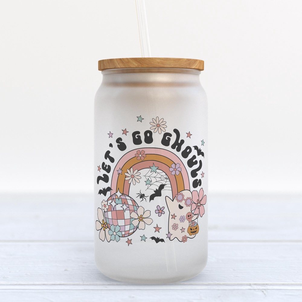 Frosted Glass Can, Valentine Gift, Let’s Go Ghouls Halloween Frosted Glass Can Tumbler Frosted Glass Can, Valentine Gift, Let’s Go Ghouls Halloween Frosted Glass Can Tumbler