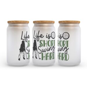 Frosted Glass Can Valentine Gift Life Is Short Swing Hard Golf Frosted Glass Can Tumbler 2 bdmvf1.jpg