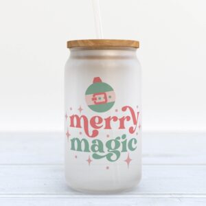 Frosted Glass Can, Valentine Gift, Merry Magic…