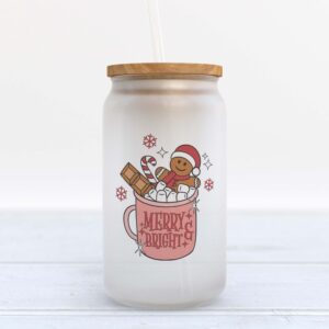 Frosted Glass Can, Valentine Gift, Merry and…