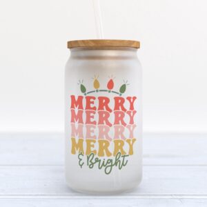 Frosted Glass Can, Valentine Gift, Merry and…