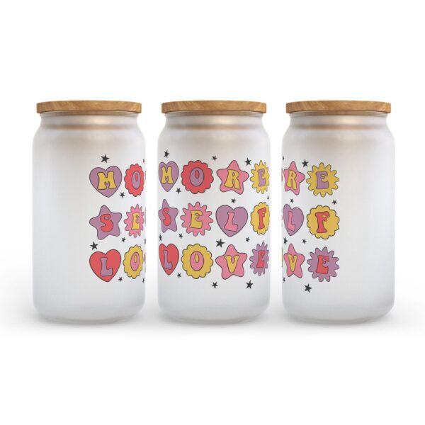 Frosted Glass Can, Valentine Gift, More Self Love Frosted Glass Can Tumbler
