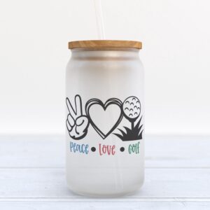 Frosted Glass Can, Valentine Gift, Peace Love…