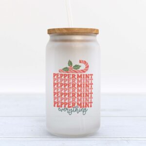 Frosted Glass Can, Valentine Gift, Peppermint Everything…