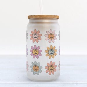 Frosted Glass Can, Valentine Gift, Pumpkin Daisy…