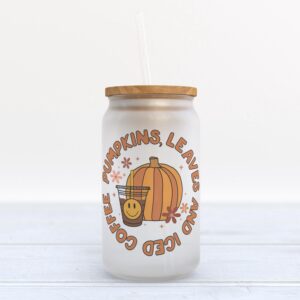 Frosted Glass Can, Valentine Gift, Pumpkin, Leaves…
