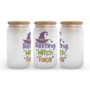 Frosted Glass Can Valentine Gift Resting Witch Face Halloween Frosted Glass Can Tumbler 2 yg6snb.jpg