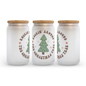 Frosted Glass Can Valentine Gift Rocking Around the Christmas Tree Frosted Glass Can Tumbler 2 ynru1d.jpg