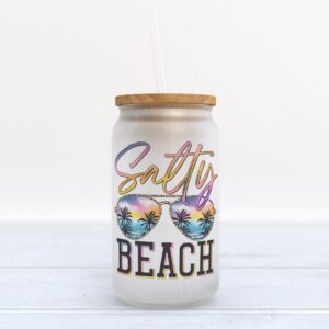 Frosted Glass Can, Valentine Gift, Salty Beach…